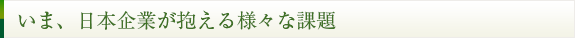 いま、日本企業が抱える様々な課題